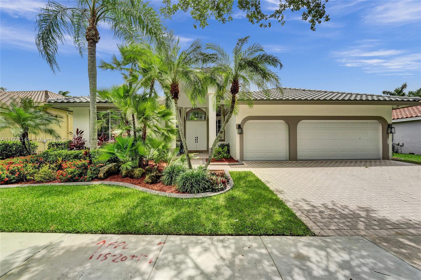Beautifully renovated 5-bed, 3-bath, 3 Car Garage property in Weston Hills Country Club.  Renovated kitchen with stainless steel appliances, Brand New Dishwasher. Primary suite that overlooks the pool, featuring two walk-in closets and 3 renovated bathrooms LED rainfall Shower massage  with body jets and NEW 63" flat bottom Tub. Smart Fans with remotes in all bedrooms and living areas.  All new floors in 3 bedrooms, Brand New Roof just installed. New Hurricane Garage Door with WiFi remote controls, Accordian Hurricane Shutters. Relax in the covered sitting area by the pool in the fully fenced, landscaped backyard. Landscaping and pool maintenance are covered by the landlord, ensuring a hassle-free lifestyle. 1 Year Home Warranty. Pool/Lawn Maintained by Landlord.