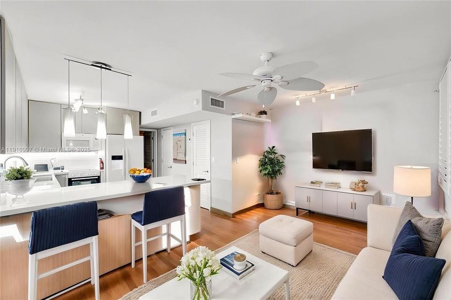 JUST REDUCED!!! Hollywood Beach Living – Just Steps from the Ocean! Live the coastal dream in this fully renovated 1 bed, 1 bath gem with 540 sq. ft. of stylish space. Features include tile flooring, impact windows, plantation shuttlers, and a gourmet kitchen with quartz countertops. The modern bath offers a glass shower and sleek vanity. Unit comes with a brand new 98 inch Samsung flat screen T.V. Enjoy resort-style living with a community pool. With unbeatable access to the beach, dining, and entertainment, this is a rare opportunity to own your own slice of paradise. No rentals allowed. Call the listing agent for the most accurate information! 50 Milestone Stone done! Laundry facility free for Residents!