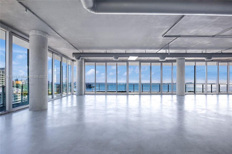 This unfinished space encompassing the entire top floor of Grove at Grand Bay, this architectural masterpiece can be designed to have up to 5 bedroom suites + staff quarters, gym, private office, screening room and well appointed living spaces. An interior stairway leads up to your private rooftop terrace w/ swimming pool & lounge area with incredible views of Coconut Grove Waterfront. With dramatic 12’ ceilings and an abundance of outdoor space this sky home provides an unmatched lifestyle right in the center of it all. Grove at Grand Bay is centrally located in Coconut Grove and celebrates its laidback lifestyle along the waterfront of Biscayne Bay with seaside dining, street cafes, great shopping, cinemas, and close to several of Miami's most prestigious schools.