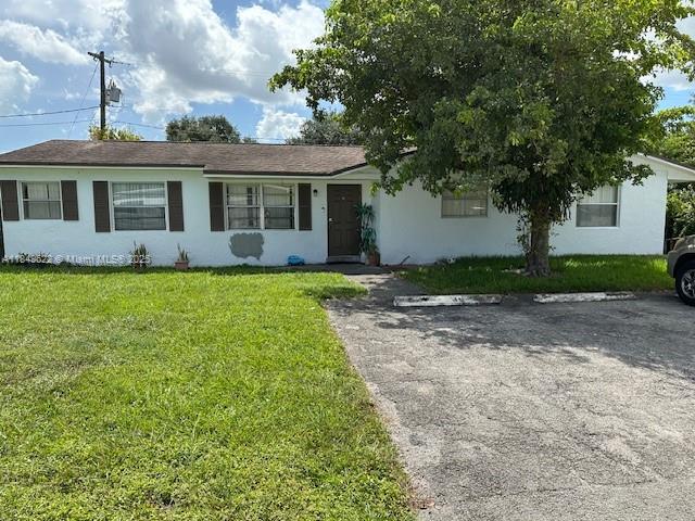 Amazing 2/1 duplex in the heart of Miramar. This home features a nice kitchen with beautiful countertops, white cabinets and white appliances. Tile floors throughout and nice vanity in bathroom. Two parking spaces. Washer and dryer hook up. Water, trash and lawn service is included.