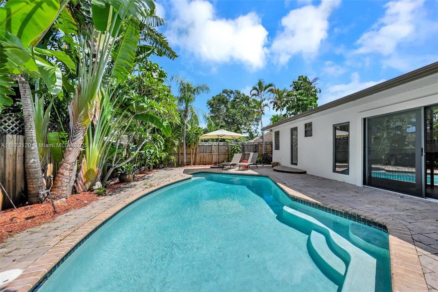 Nothing like this at this price!
Feel right at home with this beautiful property featuring a large pool, two sitting areas and an eat-in kitchen with a separate laundry room. The property has been recently remodeled and has new PVC plumbing underneath the house, hurricane windows and doors and a tile roof. Spacious driveway fits up to 4 cars. It's also tastefully staged for your convenience and furniture can be included in the price, if needed. Just east of I95 and close to Oakland Park and Lauderdale-By-The-Sea, this is the house that you have been looking for...vacant and easy to show!