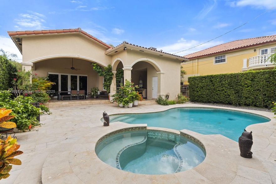 STUNNING FULLY REMODELED HOME IN THE ROADS WITH 3 BEDROOMS AND 2.5 BATHS. ENJOY YOUR OWN PRIVATE OASIS WITH A SPARKLING POOL, LUSH GREEN BACKYARD, AND SUMMER KITCHEN PERFECT FOR ENTERTAINING FAMILY AND FRIENDS. SPECTACULAR MASTER SUITE WITH SPA-STYLE BATHROOM AND HUGE WALK-IN CLOSET. GORGEOUS NEW OPEN KITCHEN WITH STAINLESS STEEL APPLIANCES, SOARING HIGH CEILINGS, AND IMPACT WINDOWS/DOORS THAT FILL THE HOME WITH NATURAL LIGHT. BEAUTIFUL CURB APPEAL, 1-CAR GARAGE WITH DRIVEWAY FOR EXTRA PARKING, AND COMPLETELY GATED/FENCED FOR PLENTY OF PRIVACY IN THE POOL/YARD AREA. ENJOY AN UNBEATABLE LOCATION IN ONE OF MIAMI’S MOST DESIRABLE NEIGHBORHOODS, JUST MINUTES FROM BRICKELL, COCONUT GROVE, KEY BISCAYNE, CORAL GABLES, CORAL WAY AND MIAMI BEACH. THIS HOME OFFERS THE ULTIMATE MIAMI LIFESTYLE.