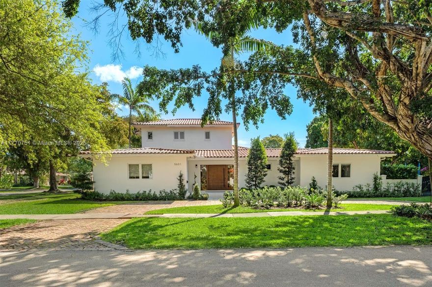 Experience refined living at 5601 San Vicente St., a fully renovated 4BD/4.5BA estate nestled on a lush 12,500 sq ft corner lot. Spanning 3,830 sq ft under air, this home combines timeless elegance with modern sophistication, featuring soaring ceilings, custom millwork, herringbone wood floors, and a gourmet chef’s kitchen with Italkraft cabinetry and top-tier appliances. Entertain effortlessly with a formal dining room, 350+ bottle wine cellar, and expansive outdoor oasis complete with travertine terrace, saltwater pool, and jacuzzi. Smart-home tech, impact windows, and a 2022 renovation elevate comfort and style in every detail.