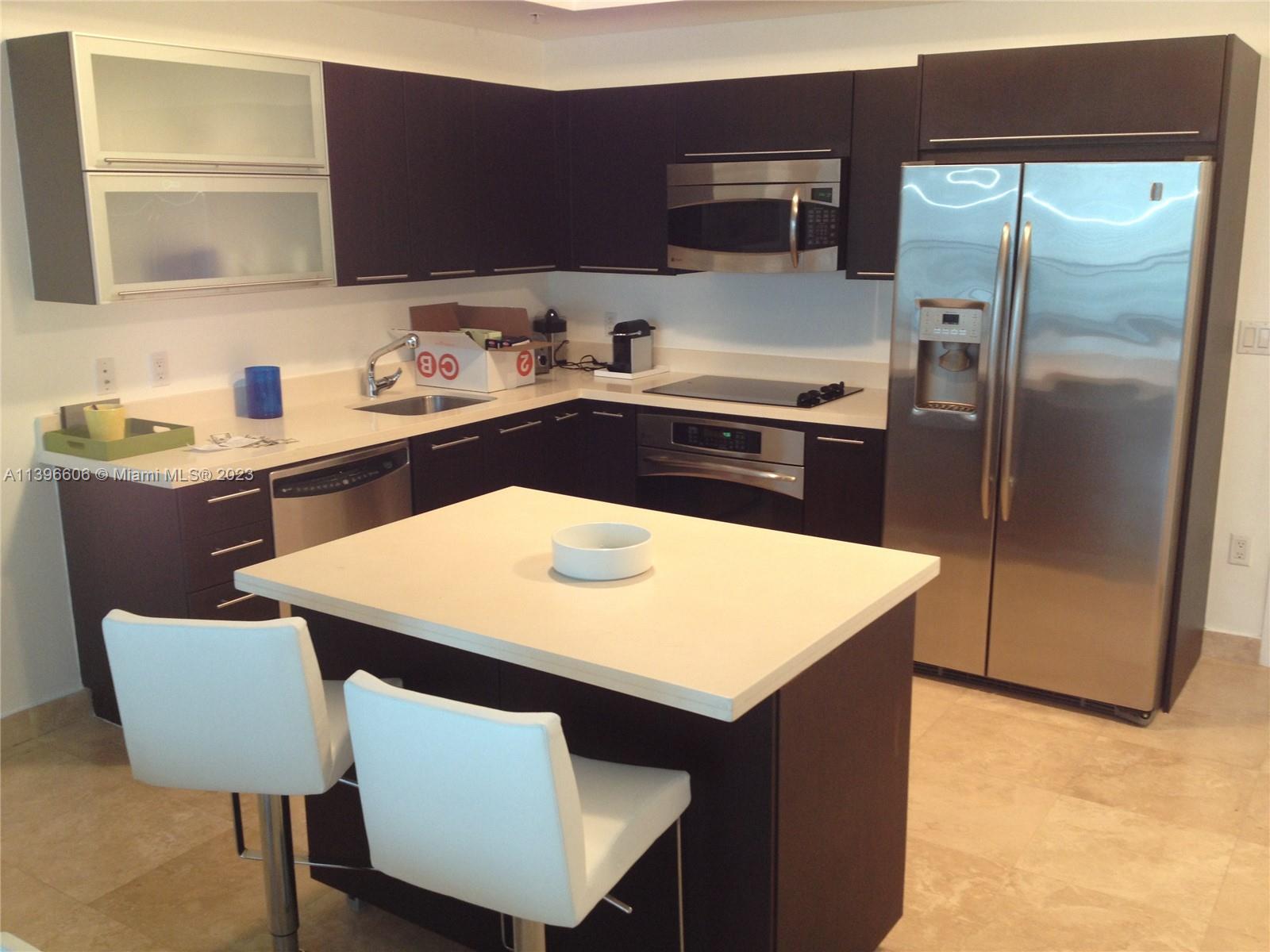 Partially furnished with Brickell city view, the Miami River View and Biscayne Bay. Freshly painted, washer and dryer in the unit.
