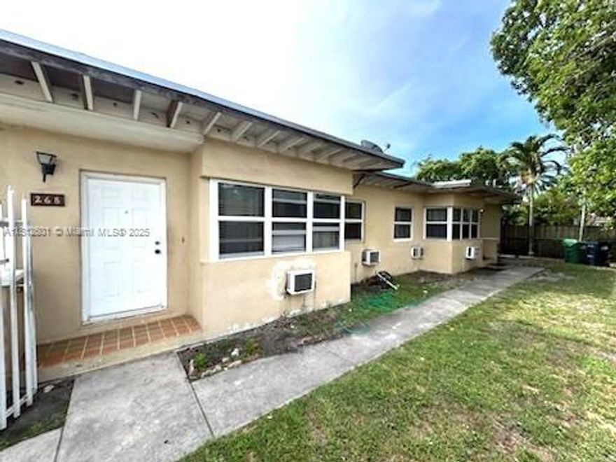 JUST 4 BLOCKS NORTH OF MIAMI SHORES, THIS DUPLEX IS WITHIN WALKING DISTANCE TO BARRY UNIVERSITY AND LOCAL SCHOOLS. HURRICANE IMPACT WINDOWS. ROOF REPLACED IN 2020. ONE UNIT HAS A DEN THAT COULD BE USED AS THIRD BEDROOM. CURRENT TENANTS ON MONTH-TO-MONTH LEASES. VACANT POSSESSION CAN BE GIVEN AT TIME OF CLOSING. MARKET RENT ESTIMATED AT $2,000+ PER UNIT. PLEASE PROVIDE PRIOR DAYS NOTICE FOR ALL SHOWINGS. DO NOT DISTURB TENANTS. PRE-APPROVAL LETTER OR PROOF OF FUNDS MUST ACCOMPANY ALL OFFERS. SEE PROPERTY SURVEY IN ATTACHMENTS.
