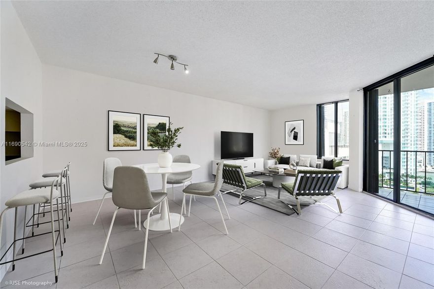 Bright and spacious 1 bedroom, 1 bath and 1 half bath apartment with fabulous views of the vibrant city scape and bay in close proximity to the Brickell financial district and Brickell
City Center with beautiful stores and great restaurants. Building has an attended lobby, valet parking, management in site, basketball and tennis courts and more amenities. Unit
has a washer and dryer combo and fully equipped kitchen. Island living at its best in one of the best neighborhoods in Miami. Island has a path all around it ideal for jogging,
walking and exercising next to the bay with magnificent views. The island also has a fine bistro, gourmet market, beauty salon and more