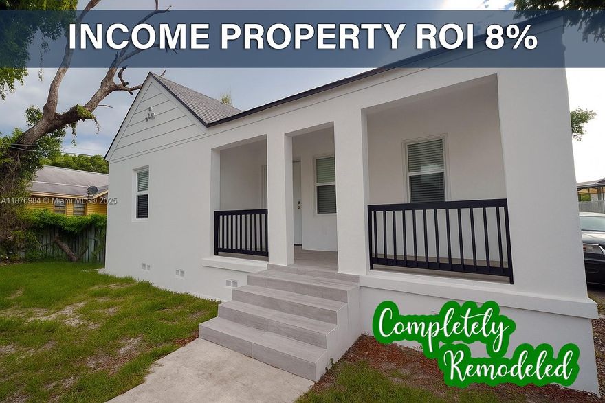 Completely remodeled, from roof, floors, plumbing electric etc, Front unit rent $2,700 per month section 8, back unit proyected $3,000 per month, $68,400 gross yr. rent. expenses are water sewer and taxes (open attached bill) is a 3 Bedr./ 1 B., rented on a mo. to mo. basis for $2,700 
2nd unit 3 Bedr / 2 Bath, can be rented (on a yearly basis to $3,000),now is rented on a short-term basis brand-new appliances, new AC system
Prime Location: Airport, beaches, and top attractions are just minutes away, Wynwood, Design District, Midtown, Brickell, T5-R zoning, this duplex is a true gem a rare find in today’s market. 
Don’t miss the chance to make it yours, 7 to 9% ROI! ; Please 72 hours for showings or call me.