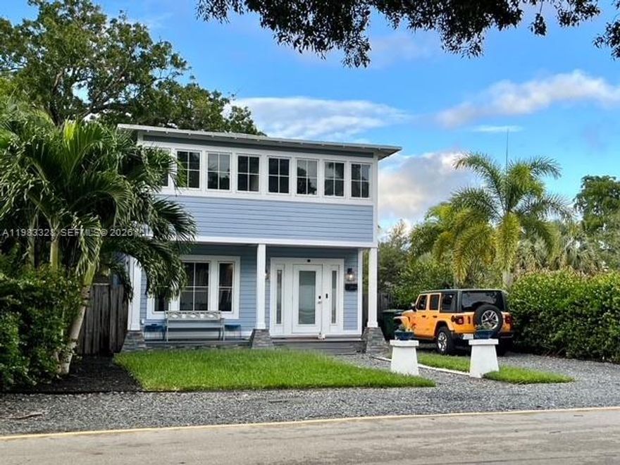 Stunning fully rebuilt home located in the historic and highly desirable neighborhood of Sailboat Bend in Fort Lauderdale. This all-new construction features impact windows and doors, modern finishes, and a chef’s kitchen with white shaker cabinetry, a 5-burner gas range, and French door refrigerator. The main residence offers 2 bedrooms and 2.5 bathrooms, including a bright upstairs primary suite with walls of windows, plus engineered bamboo flooring throughout and an upstairs laundry area with front-loading washer and dryer.

The expansive backyard provides plenty of space for a pool and outdoor entertaining. A separate rear cottage with private entrance and fully fenced yard includes 1 bedroom, 1 bathroom, vaulted ceilings, and its own washer and dryer—ideal for guests, extended family, or potential rental income.
Located in a community offering direct boating access and a private boat ramp with no marina fees. Residents enjoy nearby amenities including tennis courts, a local brewery, and grocery stores. The property also offers exceptional parking capacity with space for up to eight vehicles. Just minutes from downtown Fort Lauderdale, dining, shopping, and entertainment.

Ideal for investors seeking strong income potencial, with the opportunity through short-term or vacation rentals.
