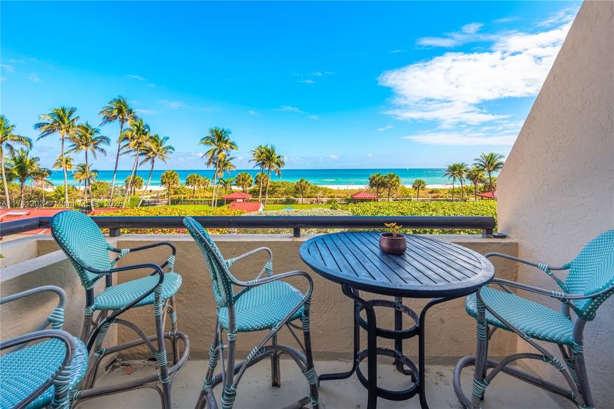This is the opportunity to own a spacious 2/2 unit at Club Atlantis. Completely facing the ocean, this unit feels more like a single home with two extra deep balconies right on the
beach. The enchanting direct views of the beach, pool area, boardwalk, and the swaying coconut trees would make you feel in paradise. But not only the outside views are terrific,
the inside provides the opportunity to design what you have been dreaming of. Be creative and you will own a little piece of heaven on earth! Your creation will be at walking
distance to everything and everywhere you want to be. Club Atlantis is the place to be in Miami Beach. Just Come, See, and Stay!
