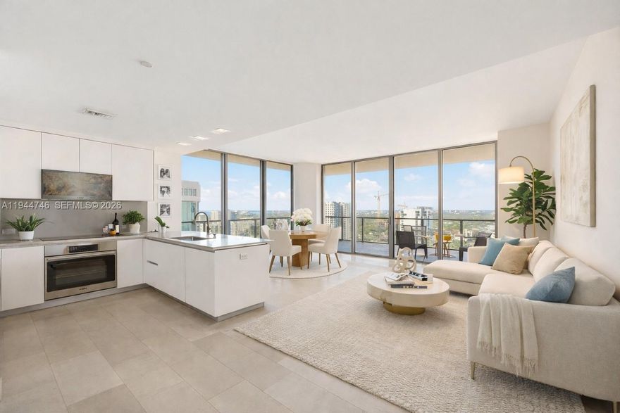 Live above it all at Rise at Brickell City Centre! This bright 23rd-floor residence offers 3 bedrooms + 3.5 baths with a sleek, modern layout, floor-to-ceiling glass, and an open living/dining space paired with a modern kitchen featuring premium finishes. Spacious primary suite plus two additional bedrooms, ideal for guests, family, or a dedicated office. Spacious private balcony, perfect for outdoor dining, lounging and taking in the Brickell Skyline. Rare in Brickell: TWO (2) assigned parking spaces included. Enjoy full-service luxury amenities including attended lobby, resort-style pool, fitness center, and resident lounge, all steps from world-class dining, shopping, and transit. Financing Available – Contact Listing Agent for lenders experienced with this building.