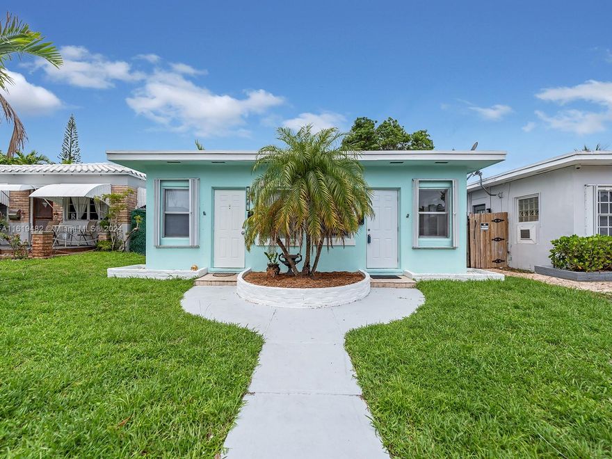 Only 10 min to Hollywood beach, 5 min to downtown Hollywood and Young Circle's vibrant restaurant and nightlife district, this duplex is nestled in a quiet neighborhood with tree-lined streets. Beautifully updated, it's perfect for owning and renting one side while living in the other, or renting the units as an Airbnb. There's a fantastic opportunity to develop townhomes on the property, selling each for approx. $600,000! Each side features expansive backyards and manicured landscaping. Ideal for first-time or seasoned investors, or someone looking for a development opportunity. Enjoy beach life on a budget! property also comes with hurricane shutters & impact windows