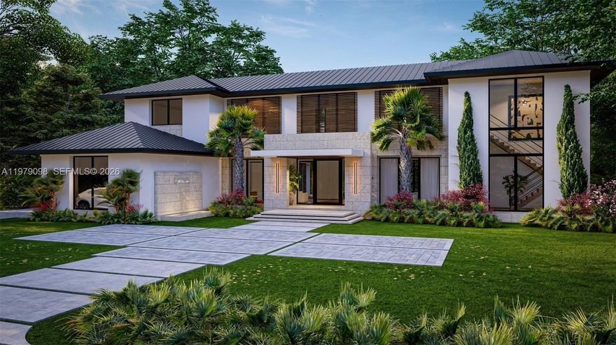 An exceptional opportunity to build a stunning estate in coveted North Pinecrest.
This 20,400 square foot residential lot is offered with architectural plans and thoughtfully designed interior/exterior renderings for a luxurious 6 bedroom, 8.5 bath residence spanning approximately 9,225 total square feet plus 700 square feet of balconies.
The proposed design features spacious living areas and the scale expected of a premier Pinecrest residence. Ideally located just minutes from Miami’s top rated private and public schools, fine dining, shopping, parks, farmers markets, and marinas.
There is an existing as is 3 bedroom, 2 bath home on the property that was rented while awaiting permits.