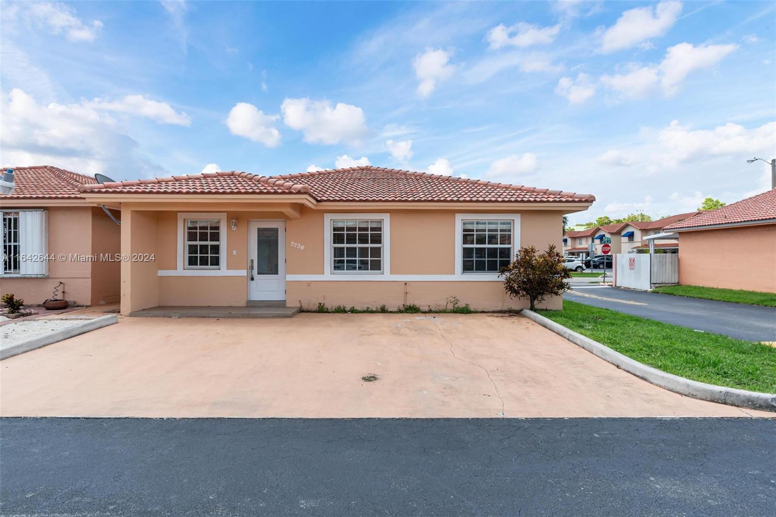 Stunning villa in the heart of West Hialeah, move-in ready! This 3-bedroom, 2-bathroom home boasts a newly renovated kitchen with stainless steel appliances, a sleek master bathroom, and front-loading washer and dryer. Enjoy the high ceilings, tile flooring throughout, and a spacious master bedroom with a walk-in closet. The inviting covered patio is perfect for entertaining, and there’s a storage shed in the backyard with ample space in the front for up to 3 vehicles, this property is a must-see!