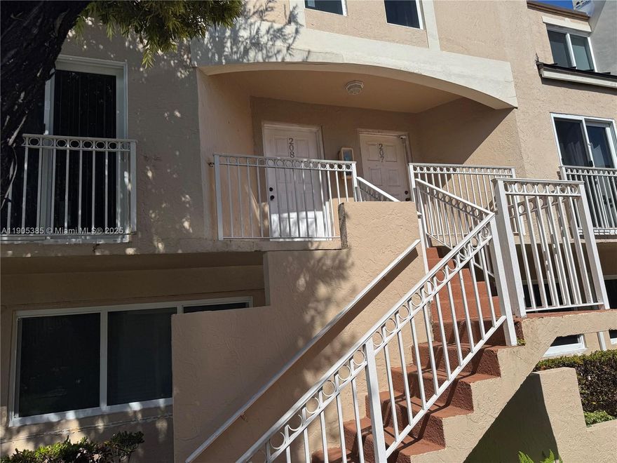 Beautiful 2-bedroom, 2-bath Townhouse-condo located in Coral Pointe a gated community with 24/7 security. Very central location, just minutes from the airport, major highways, shopping, and dining. The unit features a brand-new roof, impact windows for safety and energy efficiency, the entire complex will be painted, spacious living areas. A/C, water heater and electric panel are all brand new, 2 parking spaces , washer and dryer inside the unit, Pet friendly, Perfect for comfortable living with convenience and peace of mind. VACANT ,Showing Time.