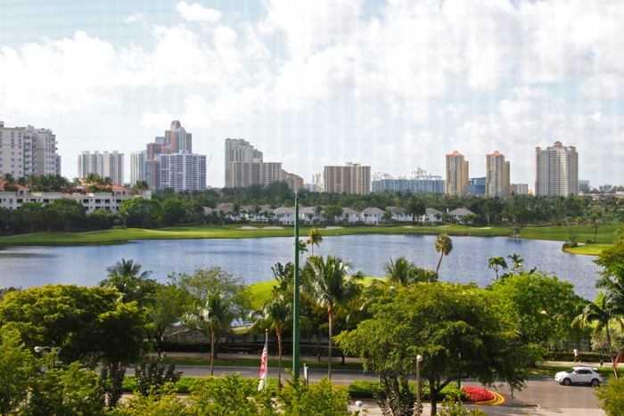 Located in a quiet and friendly building . . . this 2 bedroom / 2 bath has a great view of the Golf Course. Located on prestigious Country Club Drive in the heart of Aventura. Floor to ceiling windows and a 40 balcony. Split Floor plan. Low condo fees. W alk to stores and restaurants. Only 5 minutes to the beach. 3.5 mile bike and walking path across from the property. Affordable luxury in the best location!