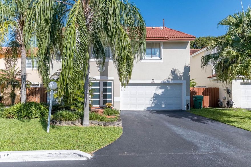 Wonderful 4 bdrm/2.5 bath, 2 story home in gated, Vizcaya at the Hammocks. Fantastic floorplan. Open formal living & dining rooms. Tile flooring throughout the first floor. Welcoming kitchen has eat-in breakfast area, pantry & opens to spacious family room w/ half bath, sliding glass doors out to the screened lanai overlooking the backyard & community park. Upstairs you will find 4 bedrooms. Fabulous primary suite w/ walk-in closet & adjoining room, perfect for an office, gym or nursery. Grand primary bath w/ double sinks, shower & garden tub. 3 ample sized additional guest bedrooms. 2-year-old barrel tile roof. Accordion hurricane shutters. 2 car garage.  Fantastic community just minutes from the pool and lake with beach access, gazebos, walking paths, guest parking.