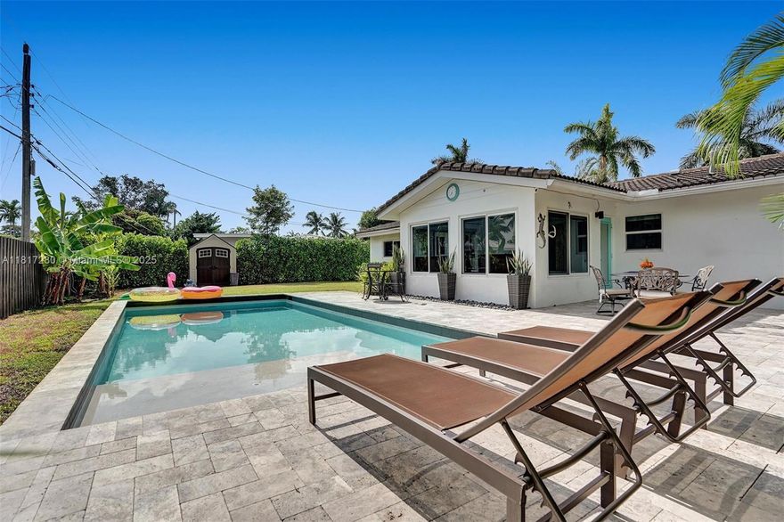 Stunning, recently updated , pool home awaits. Open floor plan with Florida room and spacious backyard featuring pool and shed. Separate laundry room and carport space for 1 car. All new duct work. About 2 miles from the beach. Close to many great restaurants. Furniture negotiable. No HOA. Home comes with home warranty plan coverage until July 2027, for buyer's piece of mind.