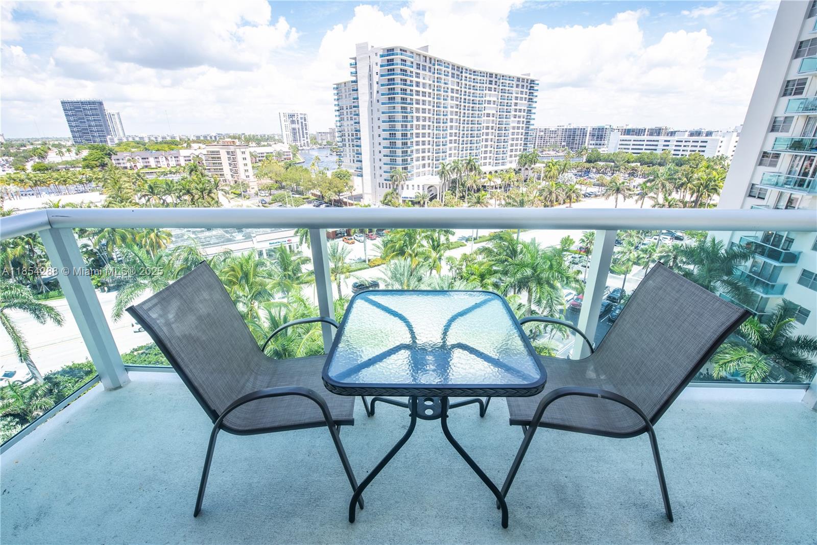 Perfect beach getaway! This cozy furnished condo has 2 split bedrooms and 2 full bathrooms, all set up and ready for you. With a nice intracoastal and city view from the relaxing balcony. Features tile floors throughout, fully equipped kitchen, walking closets and lots of natural light. Plus, the building offers great amenities resort style like a large pool, a jacuzzi, a gym, a business center, café/convenience store and more. It's easy to move in, fast approval, so why wait? Come enjoy the beach living today!