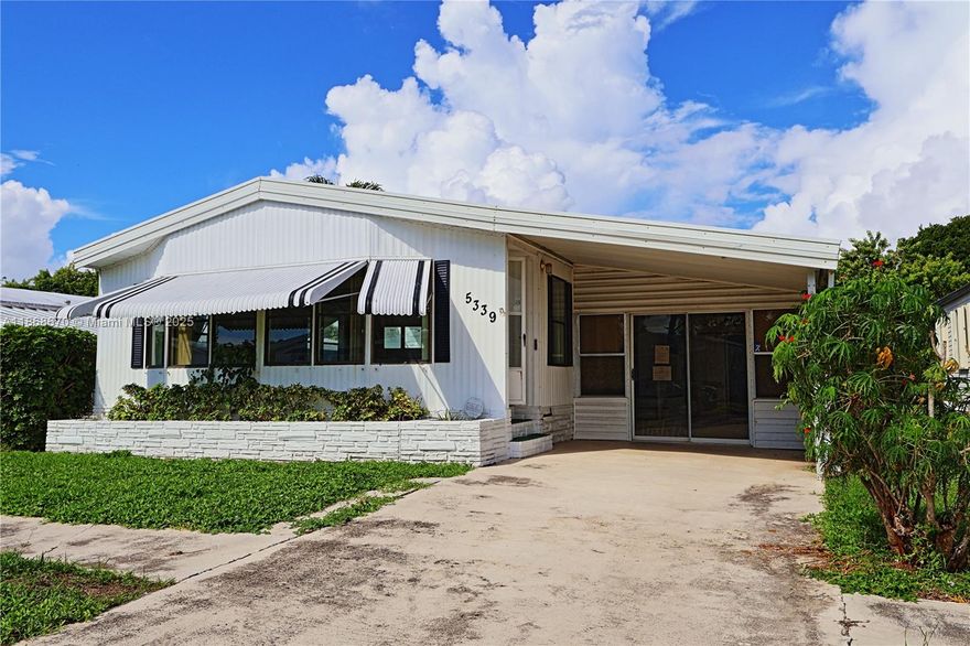 Welcome to Highland Meadow Estates, 55+, where this charming 2 bedrooms  2 bathrooms mobile home awaits, the land is included, Great location on a quiet street. Gated community. Large community pool, tennis courts, pickleball, putting green, golf driving setup, very well maintained community and low HOA. Close to shopping and restaurants and 15 minutes to Deerfield Beach.. MUST SEE!