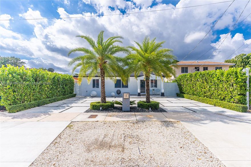 Welcome to your private Miami oasis! This updated 3-bed, 2-bath home features a modern kitchen with smart stainless-steel appliances and a wine fridge. Upgrades include impact windows, updated electrical system, PVC sewer lines, A/C, roof, flooring, and a newly poured driveway with alley access and a white aluminum fence. The resort-style backyard is perfect for entertaining with a pergola and saltwater pool. Smart-home features include Ring Doorbell, Yale locks, security cameras, and app-controlled lighting—great for Airbnb or personal use.