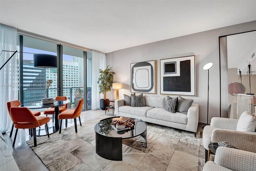 ***FABULOUS TURN-KEY FURNISHED CONDO*** Best place to LIVE, WORK and EXPERIENCE the vibrant MIAMI Lifestyle. Located in the heart of Brickell right at BRICKELL CITY CENTRE with SPECTACULAR city views. SPACIOUS and BRIGHT one bedroom + 1.5 baths SOLD TURNKEY - DECORATED ENTIRELY BY THE FAMOUS SOUTHAMERICAN INTERIOR DESIGNER MARI COOPER with high ceilings, modern kitchen with Italian cabinets, Quartz countertops, premium Bosch appliances, spa-inspired bathrooms and marble flooring. Amenities include: Concierge service, pool, gym, spa, sauna, BBQ, social room, kids room, cafe, valet and direct access to the mall.