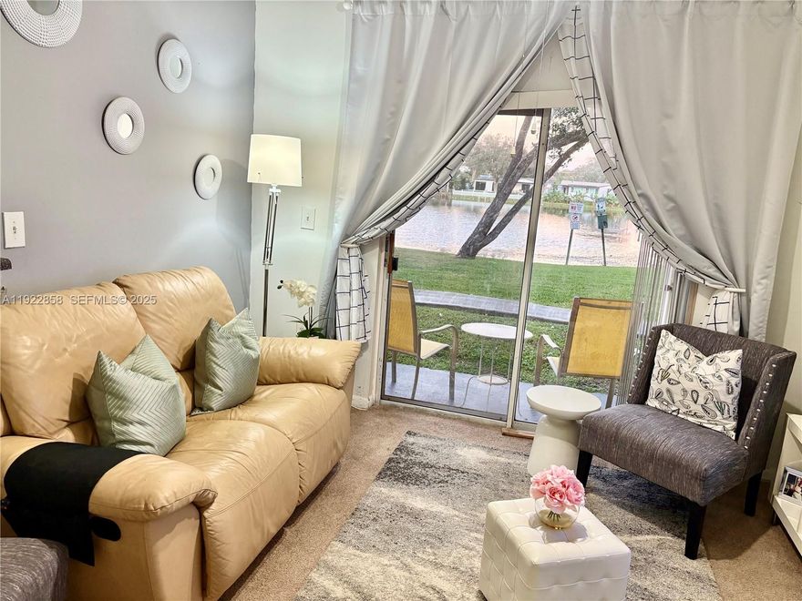 PRICE TO SELL. Great opportunity to RENT or BUY a corner apartment on the first floor in the desirable area at Pembroke Pines. This 2/2 unit, HOA includes water,
pool and trash removal. Unit has 1 legal parking ,spots with plenty of visitors/guest parking spots. There are excellent schools in the area. The community boasts with amenities
such as a swimming pools, tennis courts and well-maintained common areas. Conveniently located near shopping, dining, an Building offers a fitness center with amazing pool,
jacuzzi, racquet, basketball and tennis courts. Just steps from transit, dining, shopping and entertainment. Incld entertainment for all..SELLER PAY SPECIAL ASSESMENT AT
CLOSING. Prime location with Lake view at Reflections at Pembroke Pines. Great floor plan with bright illumination.