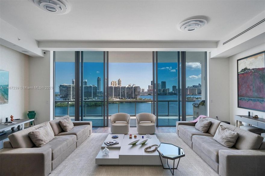 An exceptional Upper Penthouse at Echo Aventura boasts breathtaking water and skyline views. 
The open floor plan exudes elegance and sophistication, featuring a private foyer entry, 3,100 sq ft of interior space, 12 ft floor-to-ceiling walls, and glass doors that flood the unit with natural light. This residence has 4 bedrooms, 4 full baths, and 1 half bath. It offers exquisite marble countertops, a state-of-the-art kitchen with a Wolf gas cooktop, a Bosch built-in coffee maker, and a Sub-Zero fridge. 
Custom closets, crafted with the finest craftsmanship, provide ample storage space throughout the unit. Experience the convenience of home automation with smart tech. Enjoy the stunning water and skyline views from the spacious rooftop terrace with a pool for gatherings and relaxation.