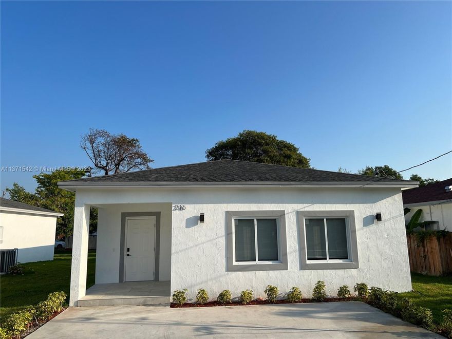New Construction! Quiet street, beautiful house with modern finishes and open concept, 1560 SF.  Great location, close to Aventura Mall, beaches, access to highways and more.  3 bedroom, 2 full baths, equipped with brand new stainless steel appliances, granite counter tops, white kitchen, modern light porcelain floors throughout the home.  Impact windows huge backyard and large driveway.