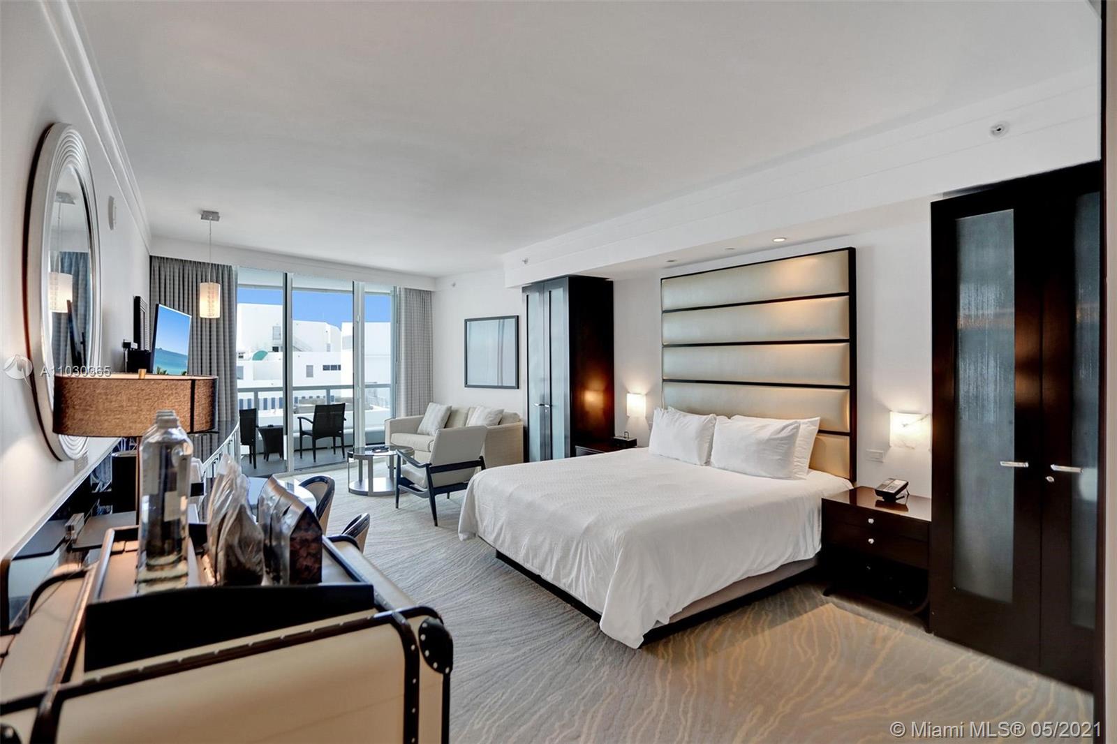 Beautiful just refurbished Jr Suite with 1 bath w/ocean & pool views at The Fontainebleau III. Enjoy full service, vacation-style living in a furnished turnkey unit with king bed, sleeper sofa & more. Enroll in hotel rental program & receive income while away! The Fontainebleau Resort offers luxury amenities on 22 oceanfront acres including award-winning restaurants, LIV night club, Lapis spa & state-of-the-art fitness center. Maintenance includes: AC, local calls, electricity, valet + daily free breakfast in the owners lounge.