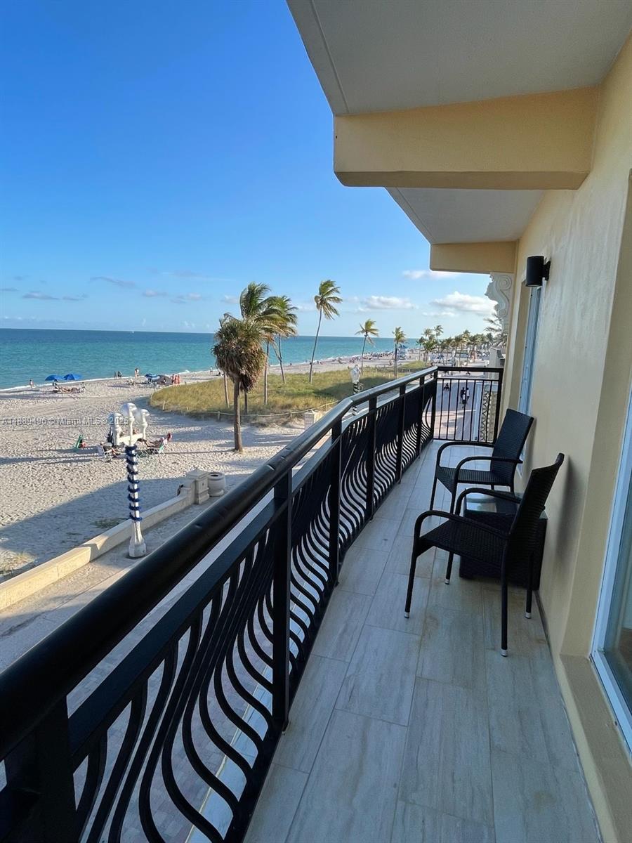 AVAILABLE NOV 1, 2025 TO APRIL 30, 2026! A Seasonal Renter's Dream! Experience the ultimate beachside living with this beautifully updated 2-bed, 2-bath fully furnished condo, perfectly situated on the iconic Hollywood Beach Boardwalk. Designed with modern elegance, the open-concept layout flows seamlessly, leading you to a private oceanfront balcony where you can soak in the sea breeze and views. The master suite features its own ensuite bathroom, generous closet space, & balcony access, while the second bedroom also boasts a private ensuite for added comfort & privacy. Thoughtful touches like two sleek Murphy beds make this home as functional as it is stylish. With direct beach access, vibrant dining, boutique shops, & live entertainment just steps away!