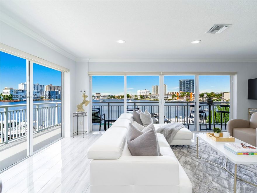 Beautiful fully furnished 2-bedroom, 2-bath corner residence with unobstructed, breathtaking water views from every room, offering direct access to the Intracoastal Waterway, perfect for boating, kayaking, or paddleboarding. Enjoy peaceful waters with ocean access through nearby inlets (Port Everglades or Haulover) and reach the beach in just 5 minutes by car or motorcycle! Tastefully remodeled by the previous owner and barely used by the current owner, features a split floor plan for privacy, Class-A appliances, electric blinds, and ceramic tile flooring throughout. Includes one assigned parking space.
Building amenities include pool, BBQ area, and free laundry facilities conveniently located next to the unit. Walk to the beach, shops, and restaurants.