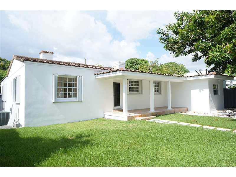 Tastefully remodeled house with 3 bedrooms, 3 bathrooms in the Upper East side of Biscayne Corridor. Classic Miami Architecture with very modern accents. Fully updated Kitchen and bathrooms. Travertine marble floors. New barrel tile roof. Large pool with salt water chlorinator and a covered terrace in backyard great for entertaining. Washer & Dryer inside the house.Accordion hurricane shutters throughout. **ALL UTILITIES, SUCH AS FPL, WATER/SEWER, POOL & YARD MAINTENANCE ARE TENANT'S RESPONSIBILITY**.
