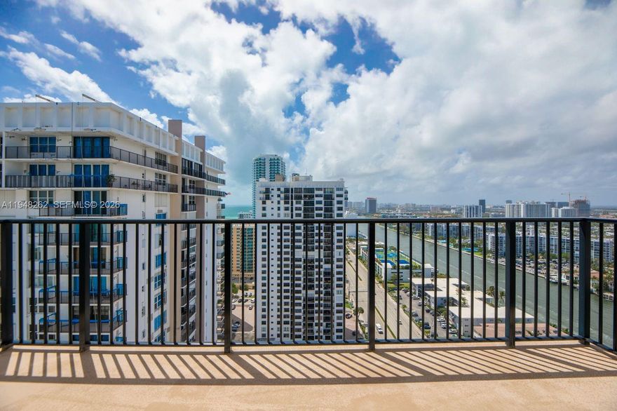 Discover BREATHTAKING bay, ocean, and city skyline views. A lovingly maintained 2/2 by long-term owners, this home features marble floors, no popcorn ceilings, and a bright airy layout—ready for your personal contemporary touch at Quadomain, Hollywood Beach’s hidden oasis on the ocean. This spacious unit includes 1 covered parking spot and offers comfort, convenience, and resort-style living which features two heated pools, expansive sun decks, a beachfront mini-boardwalk, beach umbrella service, billiards, ping pong, two fitness centers, sauna,On-site restaurant space, on-site management, golf room, game room, library, card and social rooms, a large event hall, 24-hour lobby and grounds security, business center, and classes including water aerobics, Zumba, yoga, dance, weights, and kickboxing. Additional conveniences include a bike room, same-floor storage, and free city shuttles. Xfinity cable and WiFi included in maintenance. The location is unbeatable—next to the famous Hollywood Broadwalk with live music, shops, and restaurants. Close to houses of worship, shopping, malls, casinos, racetrack, hospitals, airports, sporting venues & a Publix within walking distance. South Beach and Ft. Lauderdale are also a short drive away.This well-run community offers everything for the ideal beachside lifestyle and is ready to welcome you home. Seller will thoughtfully consider all well-qualified offers Thank you for stopping by to review all, hopefully unit #2608 is your destiny.