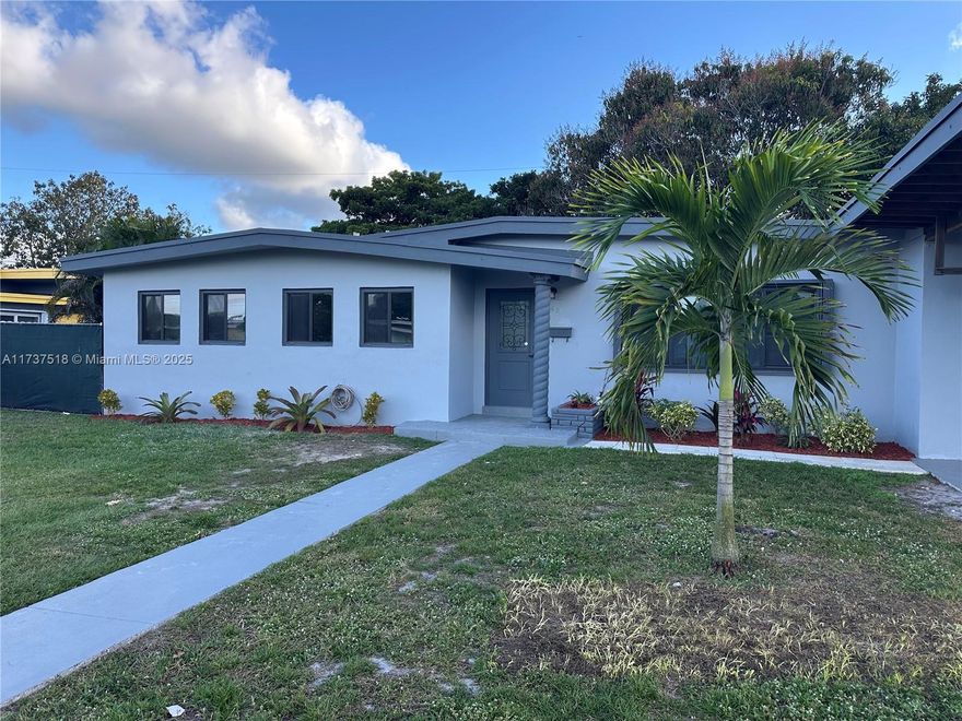 Located in the heart of Miami Gardens, this fully renovated 3BR/2BA home offers spacious living with a generous living and dining area, a laundry room, and a carport. New AC unit, all-new impact windows, and a roof in excellent condition. The large backyard is perfect for entertaining or future expansion. Don’t miss this move-in-ready gem!
