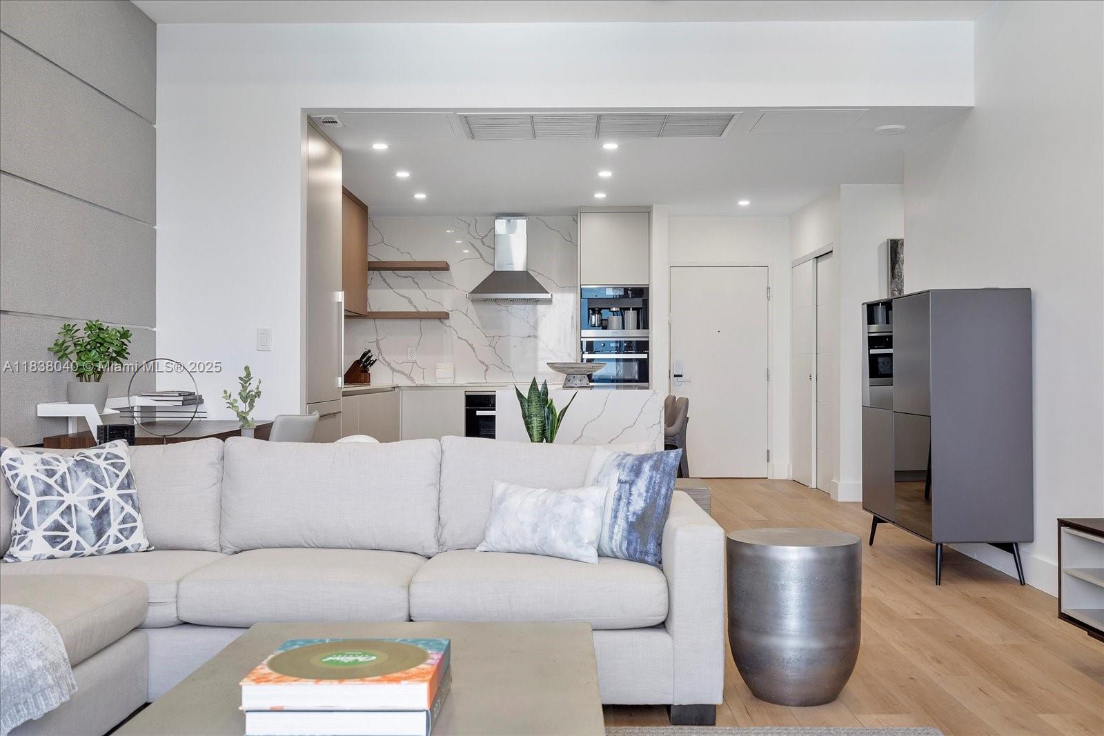 Complete renovation completed in 2021. 12ft Ceiling highest at Roney. Meticulously designed 1 bedroom with customized kitchen, Miele Appliances, built ins, open kitchen, spa like bathrooms. Large terrace with unobstructed West, view. Includes Basic cable, wifi and water. Roney residents have access to all the 1 Hotel Amenities, including 3 ocean front pools, hot tub, beach services. On-site restaurants include Habitat, STK, Plnthouse organic cafe, Watr at the rooftop and more! Home to Soul Cycle, Anatomy Gym, high end spa and retail fashion boutiques. Valet and full-time security. 30 day rental allowed.