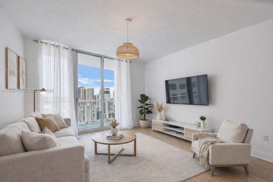 TURNKEY, VACANT unit ready for immediate move-in at Latitude on the River! This spacious, light-filled, and extremely cute 1 bedroom + DEN is located in the heart of Brickell. This updated unit boasts brand new beautiful floors, a den that’s perfect for a home office, new w/d and dishwasher, sweeping views, and an assigned parking space. Latitude is ideally situated alongside the Miami River, steps away from the metromover and with easy access to I-95. The building features 24/7 security, a two-story gym with a yoga room, sauna, movie theater, pool, and is pet friendly (dog park at the rear). Very short walk to Brickell City Centre, Mary Brickell Village, and more. Priced to sell!