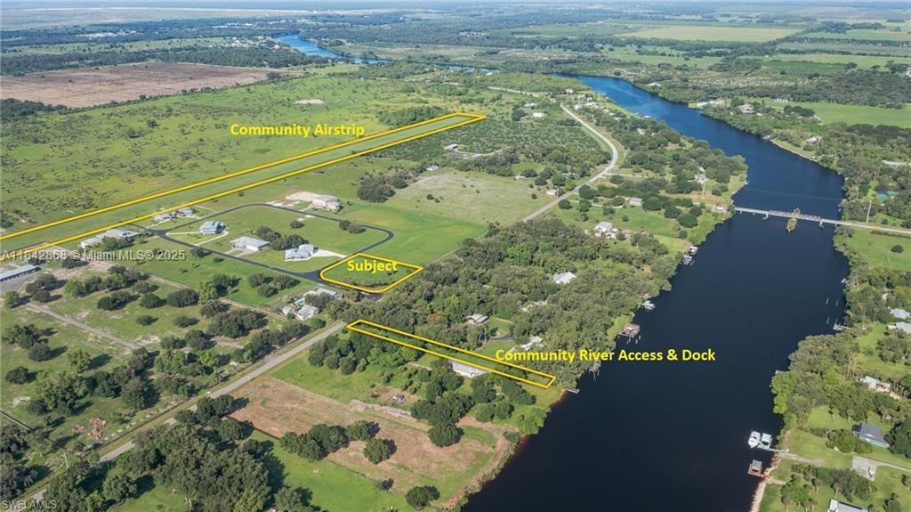 1.17+/- acre, corner home-site lot in LaBelle's Sky Manor! A residential airpark on Fort Denaud Road! With a private airstrip, and the ability to have your own private hanger next to your home! In addition right across the street is the community river access and boat dock, with deep water access to the Gulf, Lake Okeechobee and The Atlantic Ocean! This is truly a unique opportunity for pilots, and sailors both! (ONLY LICENSED PILOTS CAN PURCHASE IN THIS COMMUNITY)