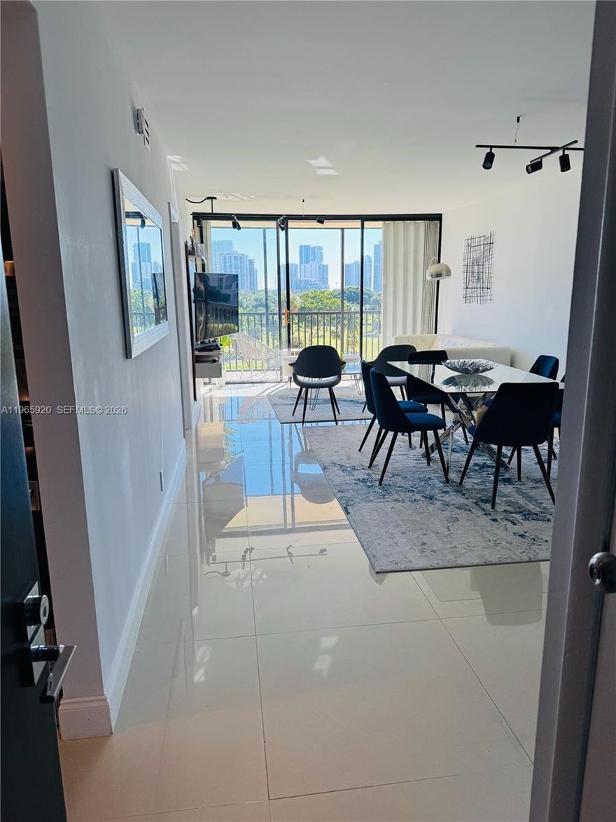 Beautifully renovated & fully furnished 2BD/2BA in the heart of Aventura! Split floor plan, white kitchen with
quartz countertops, high-end stainless steel appliances, porcelain flooring, and hurricane-impact windows/doors.
Spacious master with walk-in closet and two remodeled baths. Gorgeous golf-course views and garage parking.
Building features newly updated hallways and pool area, resort-style amenities, 24/7 security, and cable & internet
included. Excellent location walking distance to Aventura Mall, supermarkets, restaurants, and more. 40-Year
Certification completed. No rentals first year.