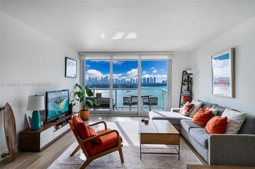 Available May 1st. Rarely available, enjoy breathtaking bay views and stunning sunsets in this fully furnished, renovated unit at the iconic Mirador 1000. This chic 1 bed / 1 bath condo boasts new flooring throughout, a modern open kitchen with stainless steel appliances, and the added convenience of an in-unit washer and dryer. High-speed internet and cable TV are also included. Mirador 1000, located in the sought-after West Avenue neighborhood, offers exceptional amenities, including a spacious pool deck with water views, a state-of-the-art gym, hot tub, and an on-site convenience store. Situated just steps from Whole Foods, Tesla Supercharger, Walgreens, Pura Vida, and an array of vibrant dining options.