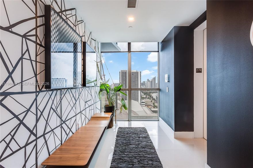 Tastefully renovated and furnished two bedroom two and half bath at one of Miami's staple buildings, The Marquis. Upon stepping off your private elevator entry into your private foyer you will see the abundance of light this unit offers with its floor to ceiling windows throughout. The open kitchen layout suites the unit perfectly for dining and entertaining and shows off its high end appliances and custom cabinetry throughout the kitchen. Your private balcony overlooks Biscayne Bay and downtown Miami. The unit is fully controlled by a smart system including Lutron lights and has blackout shades for both bedrooms. The buildings amenities include: 24 hour concierge and doorman, 2 pools (1 lap pool), Sauna and Steam Room. The Marquis is walkable too many downtown locations including the Kasaya Center.