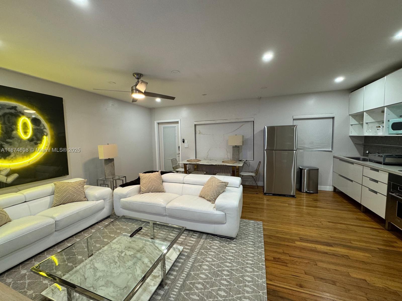 South of Fifth Gem. Steps from the Sand & Miami's Finest Dining. Welcome to your dream home in the heart of Miami Beach's exclusive S. of Fifth neighborhood. This beautifully remodeled 1-bed, 1-bath residence perfectly combines modern design with timeless charm. Step inside to discover a designer kitchen outfitted with high-end finishes and appliances, ideal for entertaining. The bright and airy living space is enhanced by authentic Florida pine floors, bringing warmth and character to this modern retreat. Just one block from the beach, this apartment offers the ultimate Miami lifestyle, whether you're enjoying a morning swim, a sunset stroll, or dining at world-class restaurants like Carbone, Prime 112, Motek, and many more, all just steps away. Perfect for primary or investment property.