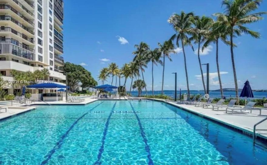 Amazing views to the bay . 2 beds and 2 full bathrooms with washer & dryer inside the unit. All appliances new. Amenities include gym ,tennis courts, BBQ area, beauty salon, valet, security guard, convenience store.