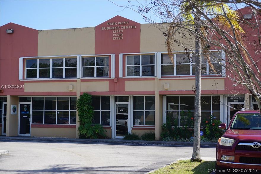 EXCELLENT LOCATION ACROSS TAMIAMI AIRPORT. FULLY RENOVATED! NEW KITCHEN AND BATHROOM. THIS IS A GEM UNIT AT PARK WEST BUSINESS CENTER! SUITABLE FOR WAREHOUSE AND OFFICE. A/C ON BOTH FLOORS. TILE FLOORING ON THE FIRST FLOOR AND WOODEN FLOORING ON THE MEZZANINE FLOOR. MAINTENANCE INCLUDES WATER, GARBAGE REMOVAL, EXTERIOR LIGHTING AND LAWN MAINTENANCE. EASY ACCESS TO MAIN HWY'S AND FL TURNPIKE CURRENTLY, IT'S BEEN USED AS WAREHOUSE AND OFFICE ON THE FIRST FLOOR AND ANOTHER OFFICE ON THE SECOND FLOOR.
