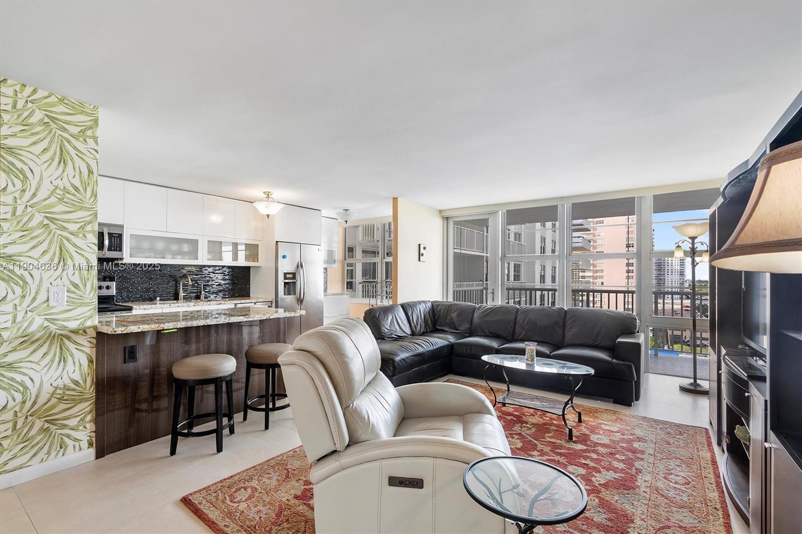 Bright and spacious 2-bedroom, 2-bathroom condominium available for sale just a few steps from the ocean in the heart of Sunny Isles Beach. Apartment features 1,488 square feet of living space including open balcony. Split bedroom floorplan for added privacy. Building offers many amenities such pool, sauna, gym, game and card rooms, auditorium, and a 24/7 lobby attended, and concierge. Internet, cable, repair of appliances, air conditioning system, electrical, and plumbing are included in maintenance.