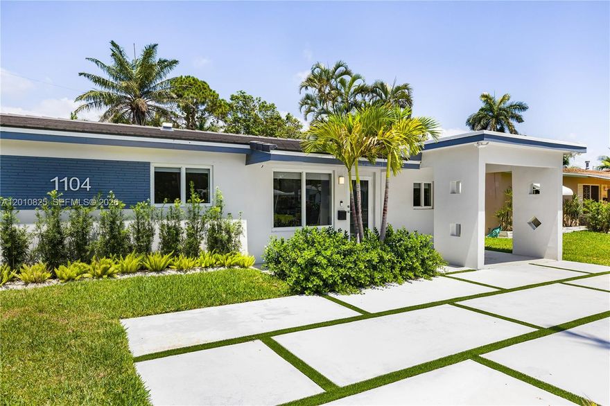 Turnkey, Fully Furnished Hollywood Lakes Home – Brand New Renovation! Welcome to your dream home in the desirable Hollywood Lakes, east of US1—completely renovated, This fully furnished 3-bed, 2-bath residence is the perfect blend of modern luxury and coastal convenience. Porcelain tile flooring, impact windows, and natural light throughout. Everything is brand new—plumbing (PVC sewer lines), electrical, concrete tile roof, appliances, and water heater with all work done with permits. Stunning saltwater heated pool and spa, featuring a waterfall and surrounded by marble pavers and designer landscaping for your private backyard oasis. A new PVC privacy fence and driveway complete the exterior upgrades. Turnkey opportunity good for investment for short-term rental/ airbnb or a dream home !!