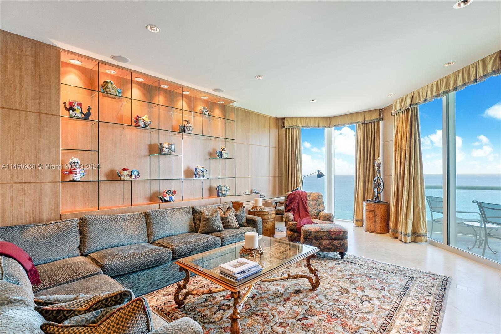 Experience South Florida’s oceanfront living at Turnberry Ocean Colony in Sunny Isles Beach – a lavish residential enclave situated on approx. 650 feet of pristine beaches. Designer finishes and impeccable elegance unlike any other. Flow Through Unit with Sunrise & Sunset Balconies. This re-imagined residence captivates with Ocean and City views with specialty Anigre millwork throughout. Spacious 3480 sf interior luxury unit with 10-foot ceilings & East/South/West exposure. Enjoy all the 5-star amenities, completely upgraded with resort style living. newly updated hotel style spa, 2 pools, gym, kids room, hair salon, concierge, valet, room service and 2 restaurants & bar exclusively for residents. Pet friendly!