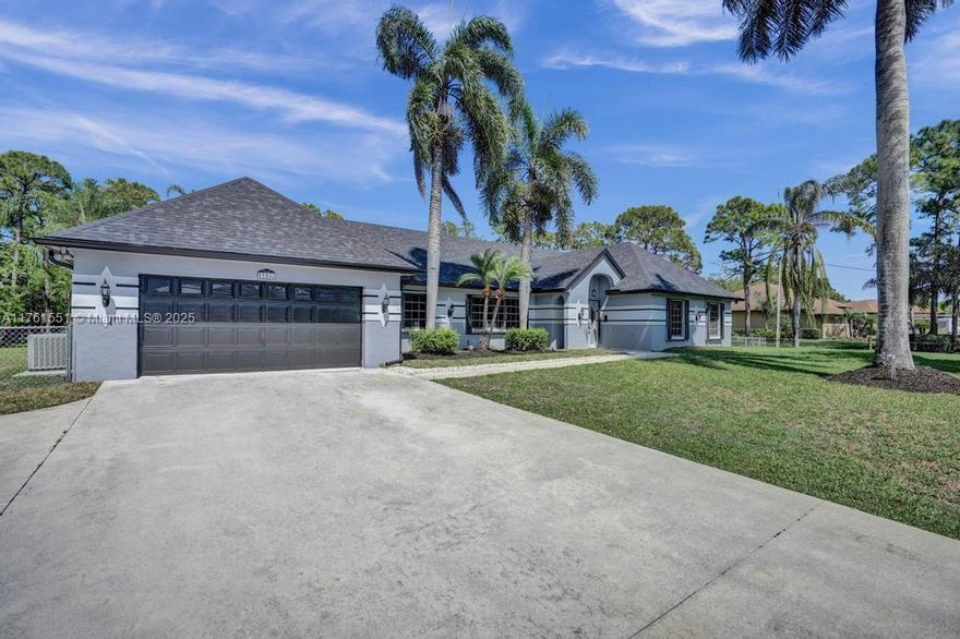 This exquisite home shines with quality finishes! Custom wood built in office space with dual workstations. Split floor plan for space for a large family, at home business or shared living. Attached and detached garages!! One could be used for ATV, truck or equipment. Detached garage has high ceiling, concrete slab, window, water and electric. Easy conversion to guest house or in-law quarters. To build this spacious garage would be costly today. Large open family room for entertaining. Open kitchen with wood cabinets and wall to wall storage cabinets with pull outs. Separate dining. Fabulous expanded deck with screened pool. Laundry room with cabinets. Newer roof and appliances. Serene fenced backyard for animals or play area. Horses allowed. Long drive way for extra parking. A rare find!