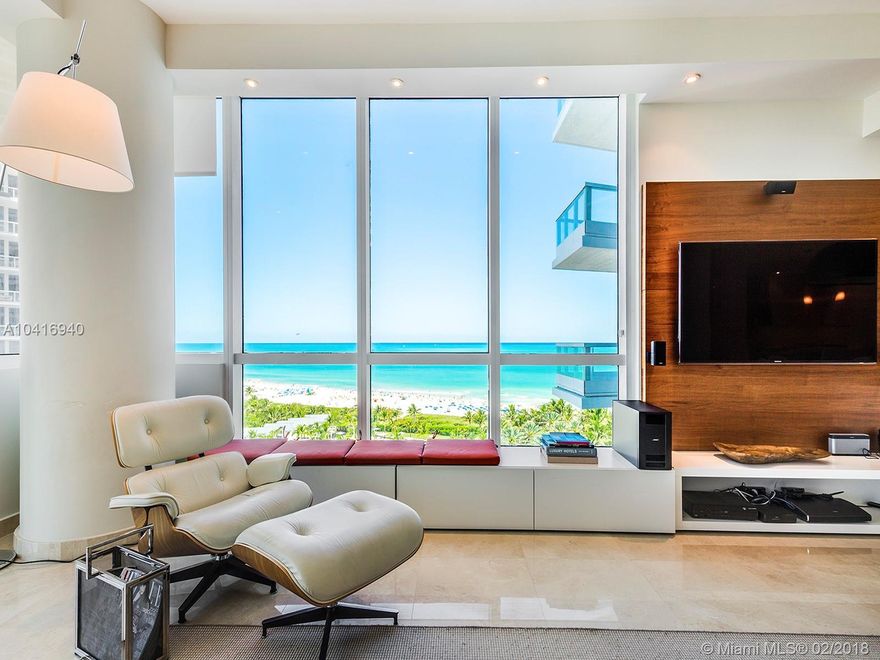 In the most exclusive sought after Continuum on South Beach. 3 spectacular views: ocean views, cruise ship alley and city lights from the 225 SQFT balcony. Remodeled with marble floors throughout, gourmet open kitchen, expansive floor plan. Continuum offers: 12 acres of resort style with beach and pool service, 3 tennis courts and pro-shop, restaurant, gym/spa, concierge, valet and security.