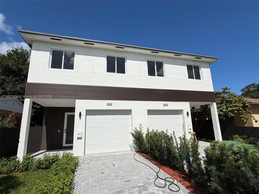 Brand-new 2025 modern twin homes just minutes from Wynwood, Midtown, the Design District, and Brickell! Each residence offers 3 bedrooms, 2.5 baths, a 1-car garage, and an open-concept layout filled with natural light. High-end finishes throughout include Italian porcelain flooring, European-style kitchen with quartz countertops & stainless steel appliances, impact glass, and vinyl waterproof flooring upstairs. The spacious master suite features a large walk-in closet and elegant bathroom. Enjoy a large private backyard perfect for entertaining. Built with quality and style, these homes offer the perfect blend of comfort and convenience in one of Miami’s most connected locations. Both units can be purchased together for an excellent investment or Airbnb opportunity.