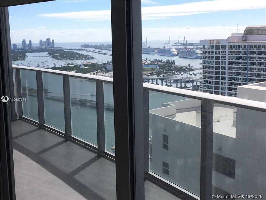 1 + DEN CONVERTED TO A SECOND BEDROOM!!! 1001 Sqft- Like a 2 bedroom!!! WONDERFUL AND SPECTACULAR VIEW TO THE BAY,PRIVATE ELEVATOR 2 BED + 2 FULL BATHS WITH BIG BALCONY AND UNOBSTRUCTED BAY VIEW. NEW LUXURIOUS BUILDING, HIGH END EUROPEAN FINISHES. RESORT LIFESTYLE AMENITIES SUCH AS POOL, BBQ AREA WITH SUMMER KITCHEN, FITNESS CENTER WITH AEROBIC & YOGA ROOM, PRIVATE SPA WITH SAUNAS, FULLY EQUIPPED GYM AND COMPLIMENTARY VALET PARKING . Floor to ceiling glass windows with expansive water and city views.Desirable Aria on The Bay condo apartment situated on the last waterfront lot in the heart of the art and entertainment district. Building offer variety of amenities, as sauna and steam rooms, children`s Playrooms, business center, theater, gym , party room and huge lounge area.